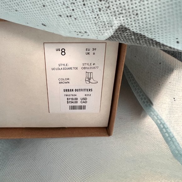 Urban Outfitters Lola Square Toe Boots Brown or Black Faux Leather/Suede NIB - Picture 11 of 12